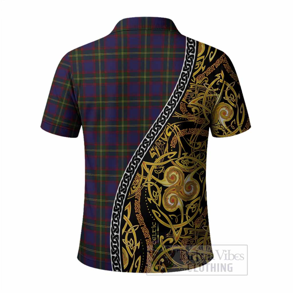 Durie Tartan Crest Polo Shirt Celtic Knot and Triple Trickle Spiral Symbols