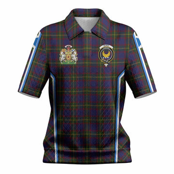 Durie Tartan Crest Women’s Polo Sweater Top Scotland Coat of Arm Flag Style