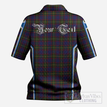 Durie Tartan Crest Women’s Polo Sweater Top Scotland Coat of Arm Flag Style