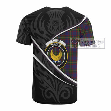 Durie Tartan Family Crest Cotton T-shirt Celtic Scottish Thistle Floral - Tartan Vibes Clothing