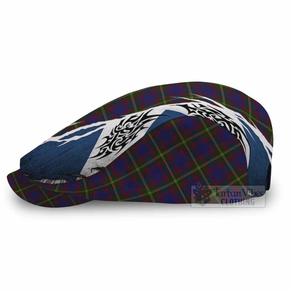 Durie Tartan Flat Cap, Jeff Cap Scotland Flag Ripped Tribal Design