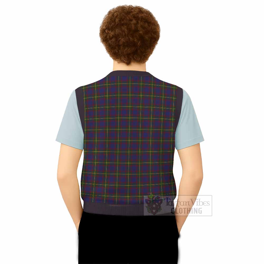 Durie Tartan Knitted V-Neck Vest with Family Crest - Tartan Vibes Clothing