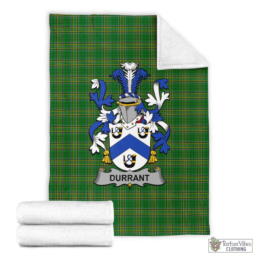 Durrant Irish Clan Tartan Blanket with Coat of Arms X-Large 59 x 79 inches 150 x 200 cm - Tartan Vibes Clothing