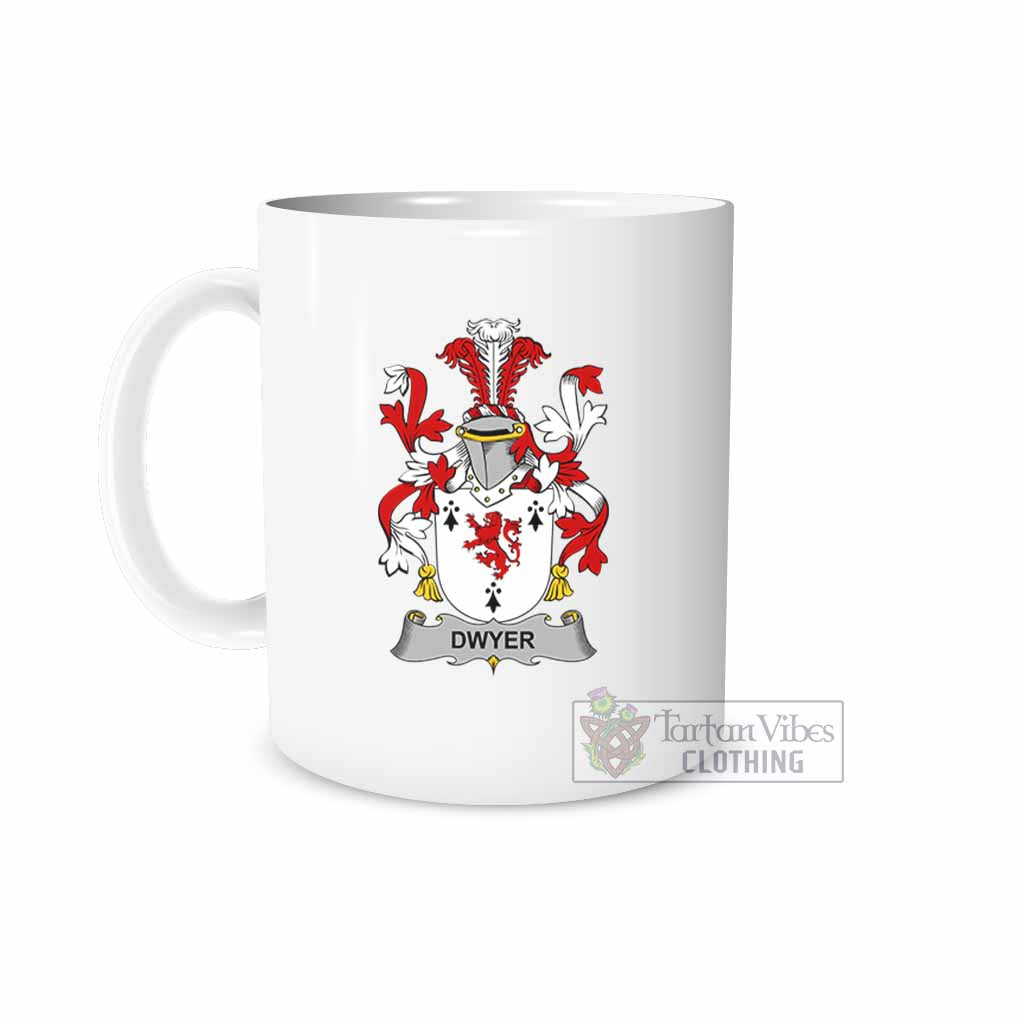 Dwyer Irish Clan Coat of Arms Ceramic Mug White - 2D-tartanvibesclothing
