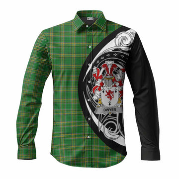 Dwyer Irish Clan Long Sleeve Button Shirt Celtic Circle Style Men's Shirt S - Tartan Vibes Clothing