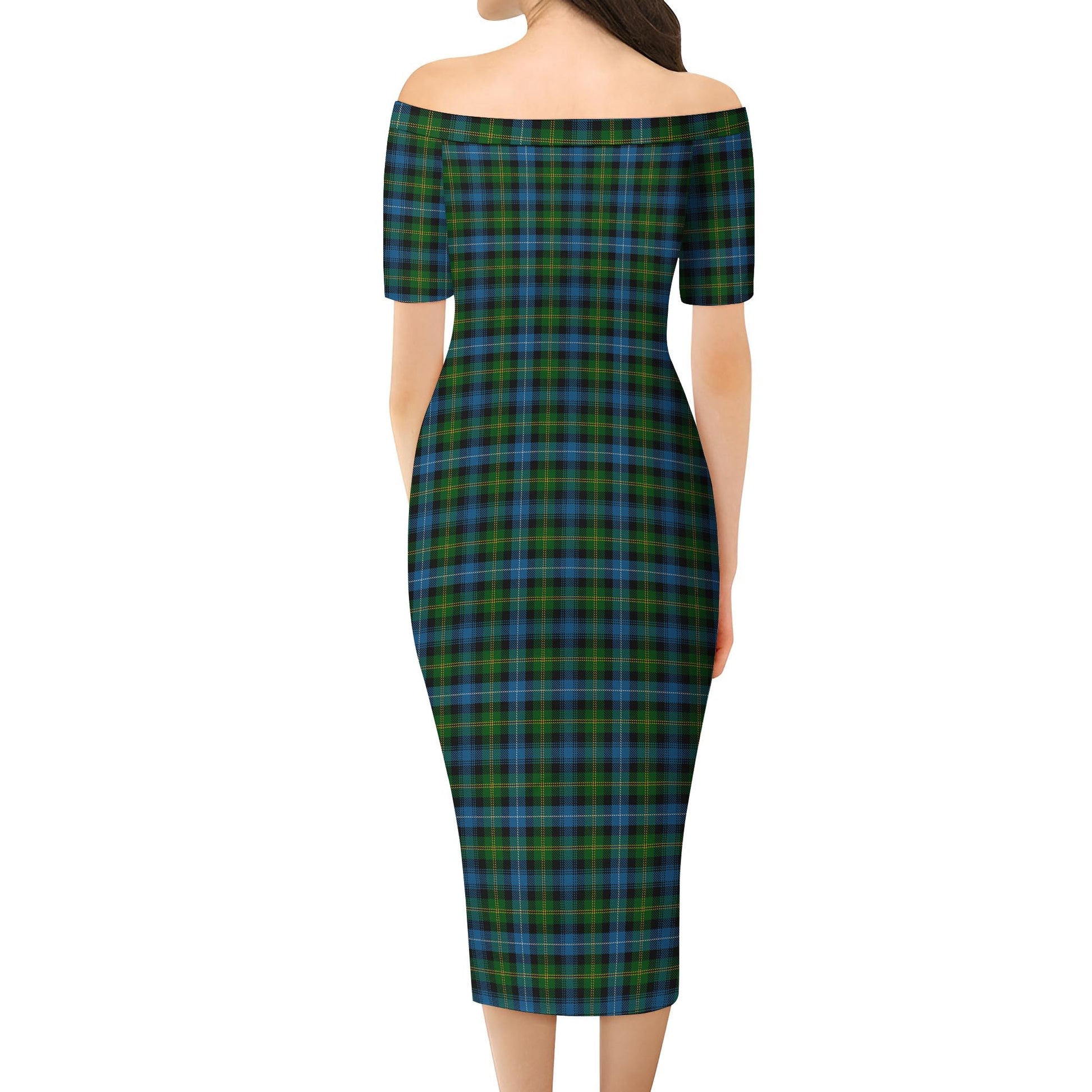 Dyce Tartan Off Shoulder Lady Dress - Tartan Vibes Clothing