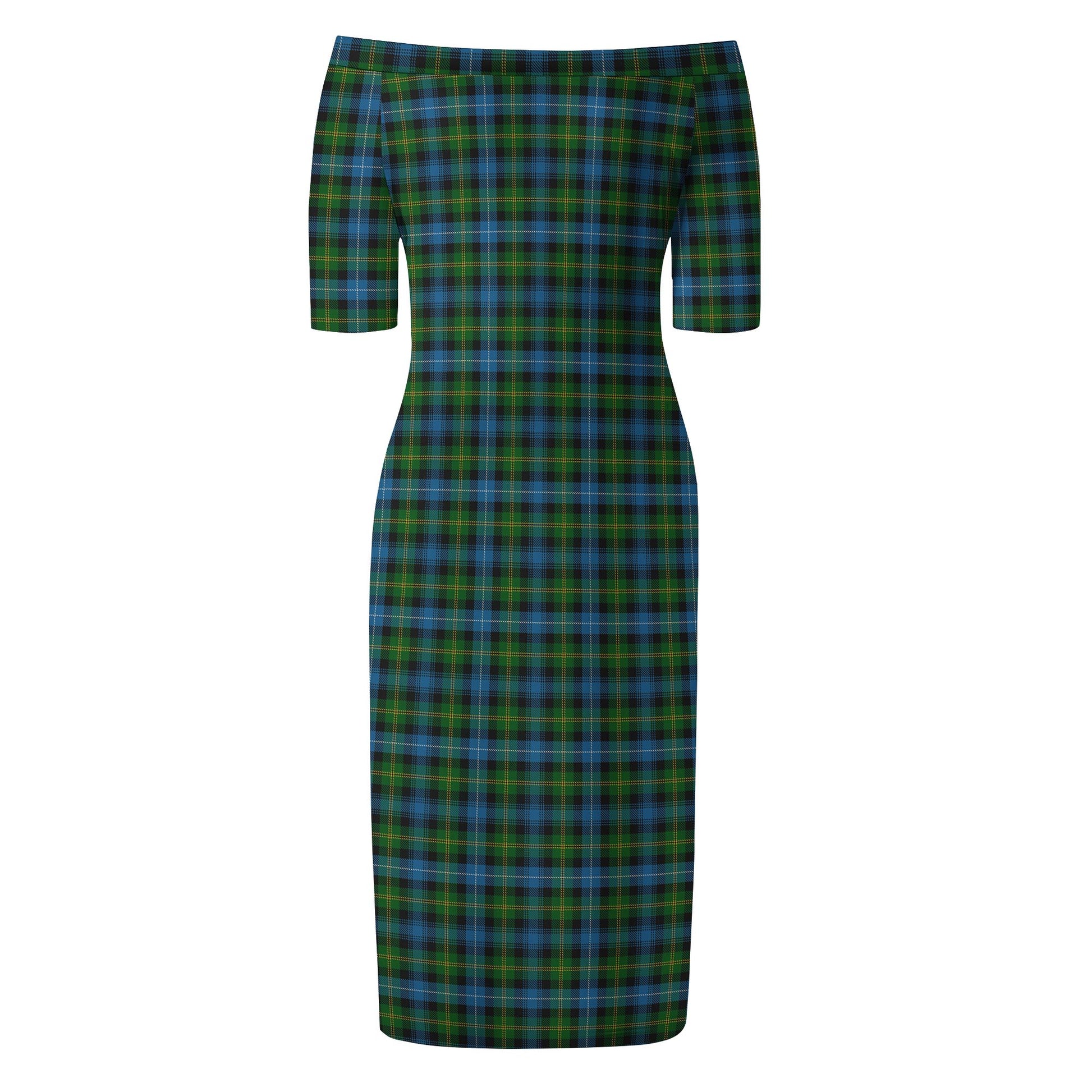 Dyce Tartan Off Shoulder Lady Dress - Tartan Vibes Clothing