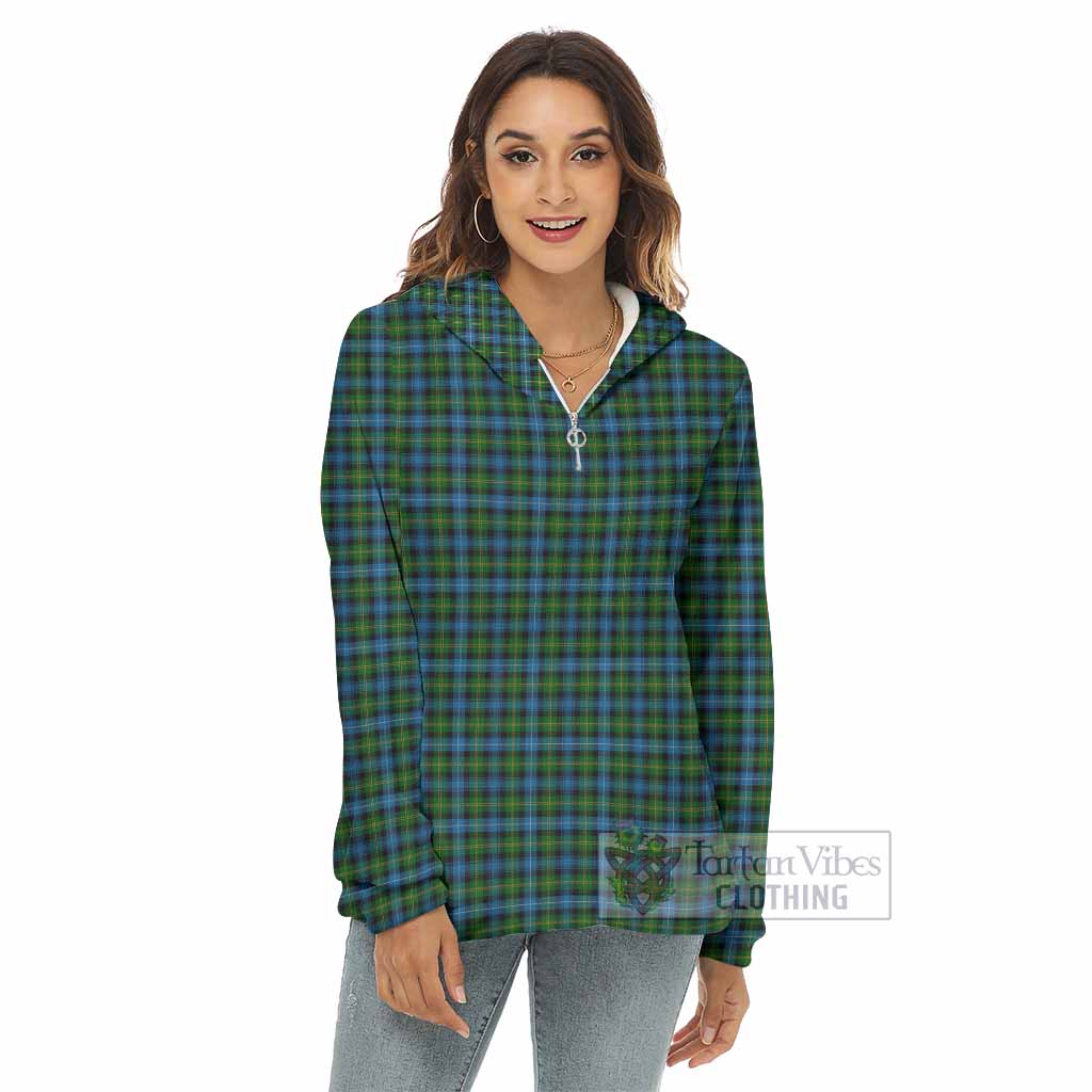 Dyce Tartan Women's Borg Fleece Hoodie with Half Zip - Tartan Vibes Clothing
