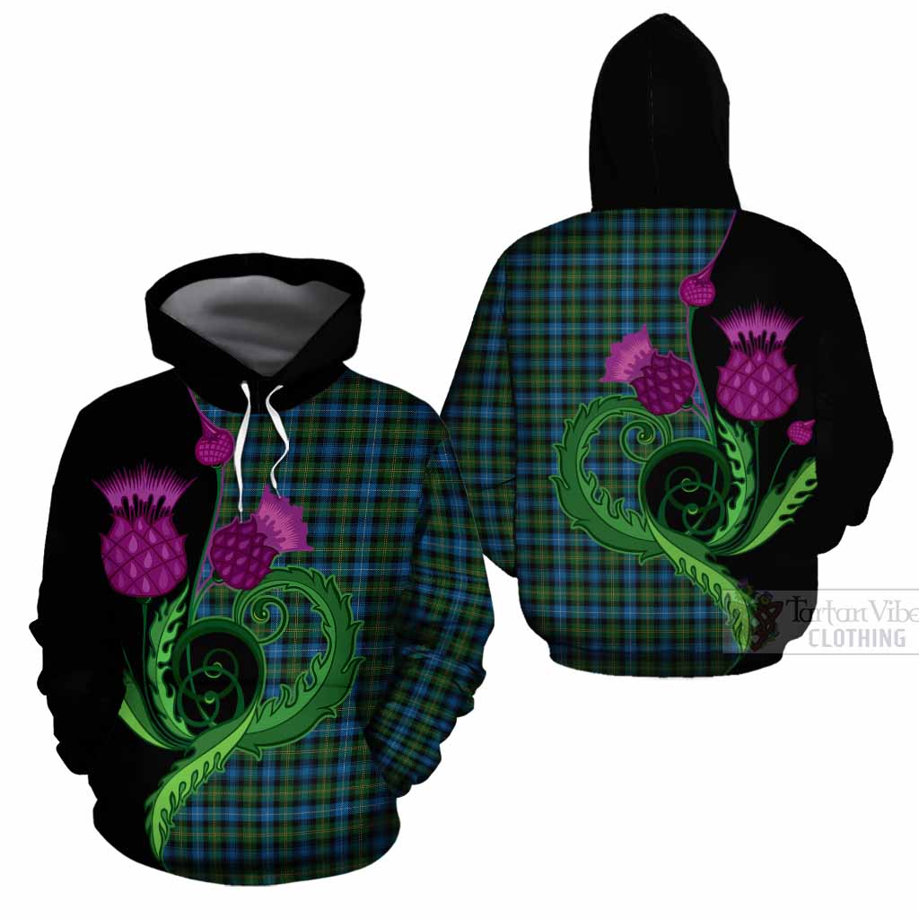 Dyce Tartan Cotton Hoodie Traditional Scottish Thistle
