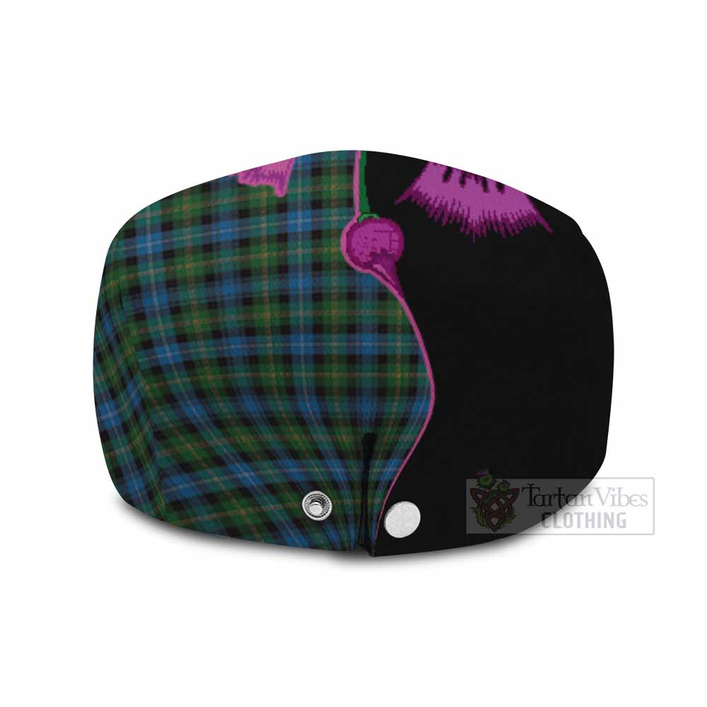Dyce Tartan Flat Cap, Jeff Cap Traditional Scottish Thistle