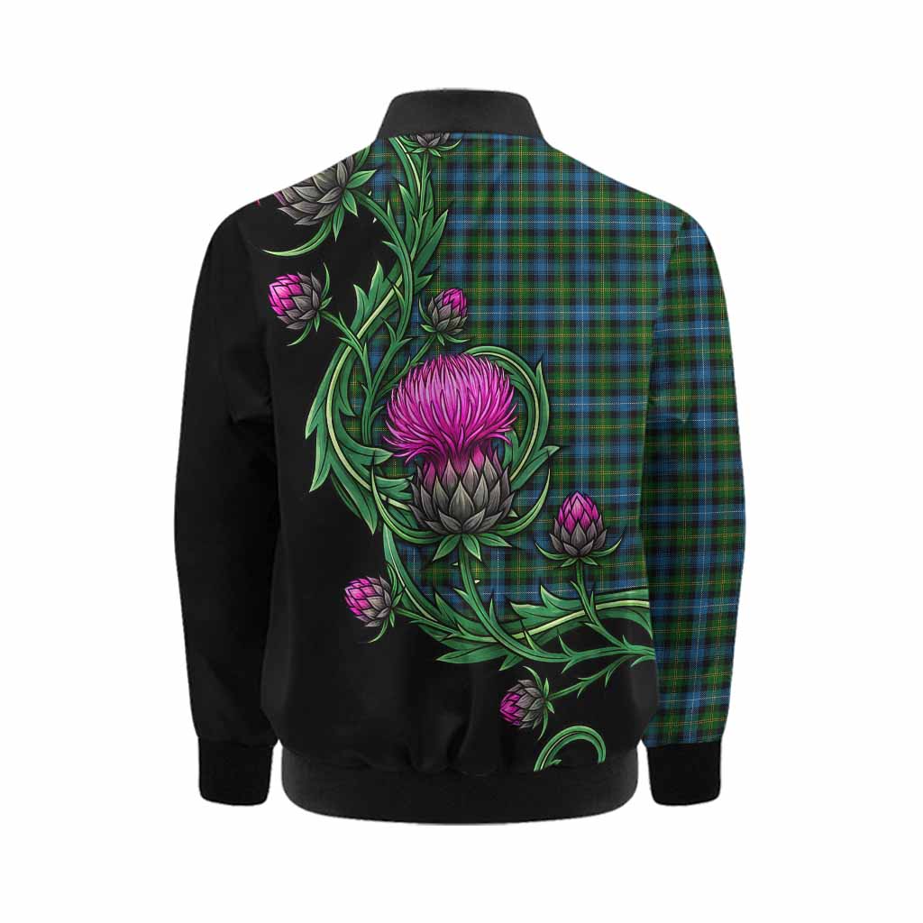 Dyce Tartan Kid Bomber Jacket Resilient Scottish Thistle Kid - Tartan Vibes Clothing