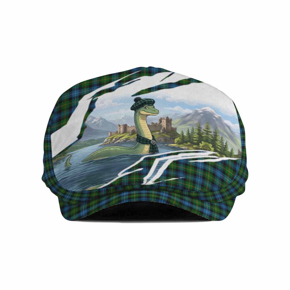 Dyce Tartan Loch Ness Monster Scottish Heritage Art Flat Cap, Jeff Cap