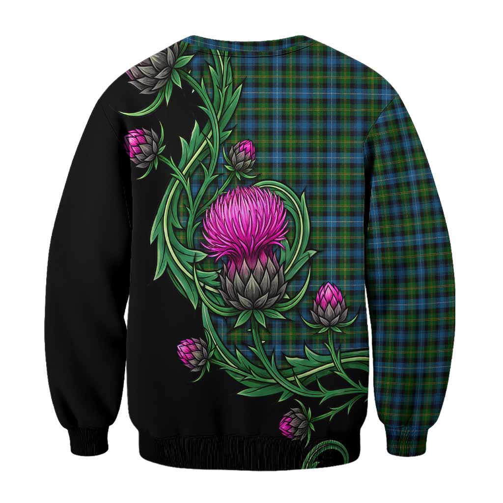 Dyce Tartan Sweatshirt Resilient Scottish Thistle - Tartan Vibes Clothing
