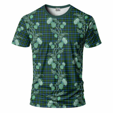 Dyce Tartan T-Shirt Seamless Scottish Thistle Flowers
