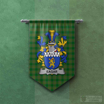 Tartan Vibes Clothing Eagar Irish Clan Tartan Gonfalon, Tartan Banner with Coat of Arms