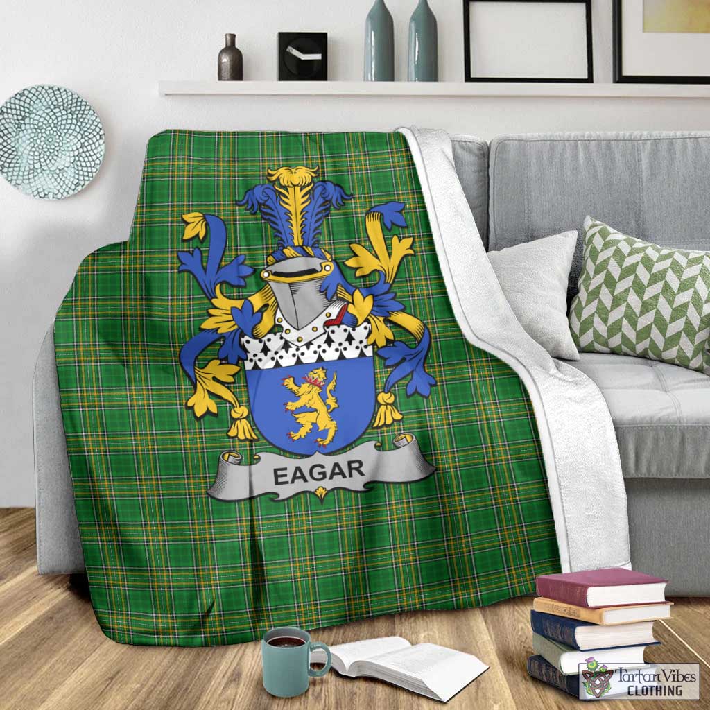Eagar Irish Clan Tartan Blanket with Coat of Arms - Tartan Vibes Clothing