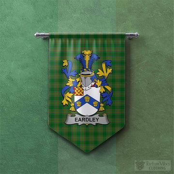 Eardley Irish Clan Tartan Gonfalon, Tartan Banner with Coat of Arms