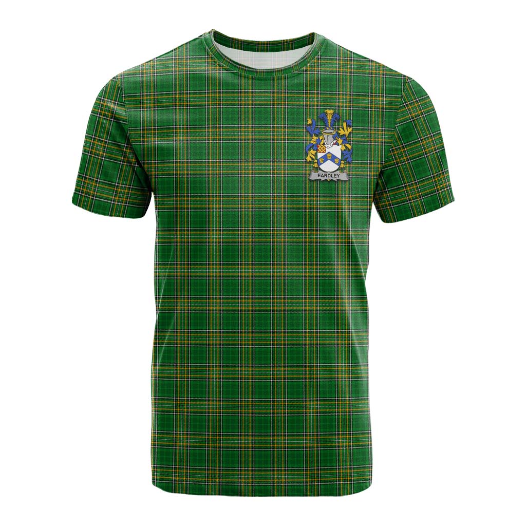Tartan Vibes Clothing Eardley Irish Clan Tartan Cotton T-shirt with Coat of Arms