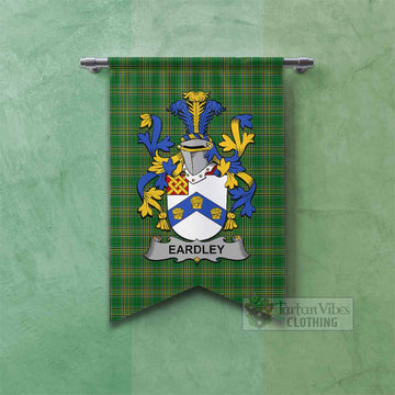 Eardley Irish Clan Tartan Gonfalon, Tartan Banner with Coat of Arms