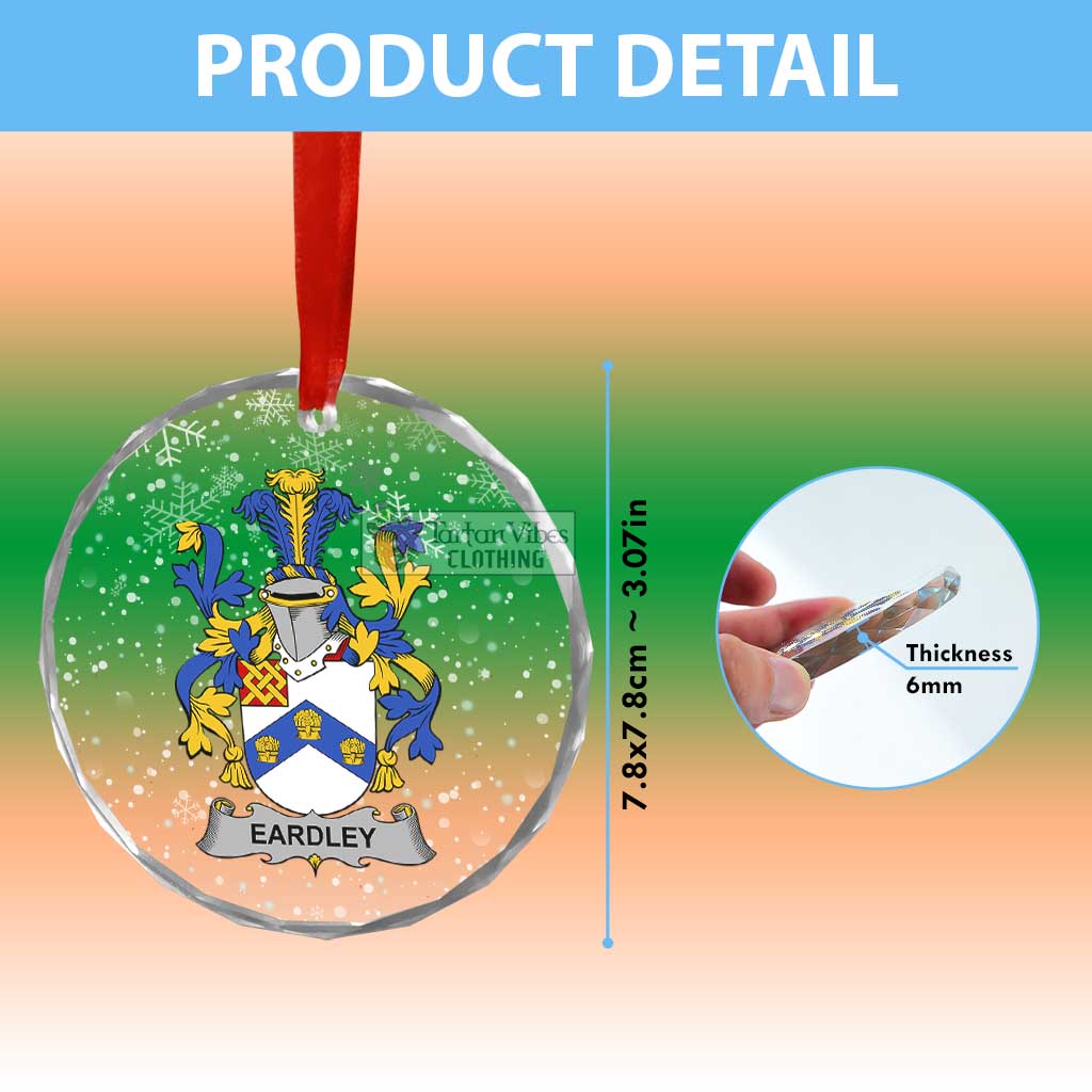 Tartan Vibes Clothing Eardley Irish Clan Christmas Glass Ornament with Coat of Arms