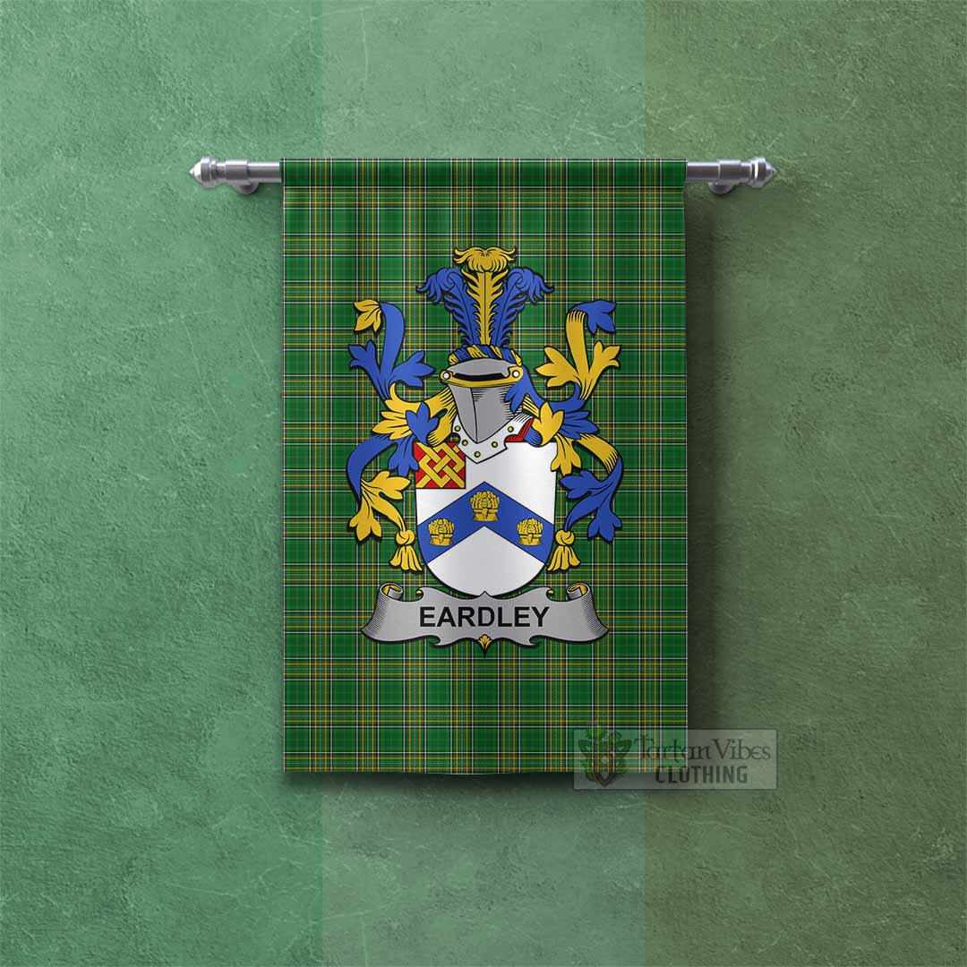 Eardley Irish Clan Tartan Gonfalon, Tartan Banner with Coat of Arms Rectangle - Tartan Vibes Clothing