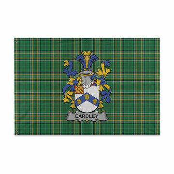 Eardley Irish Clan Tartan House Flag with Coat of Arms
