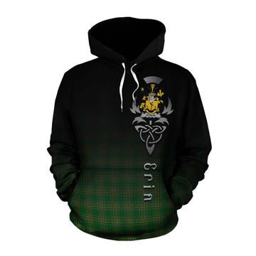 Echlin Irish Clan Cotton Hoodie with Coat of Arms Erin Go Bragh Celtic Inspired Pullover Hoodie XS - Tartan Vibes Clothing