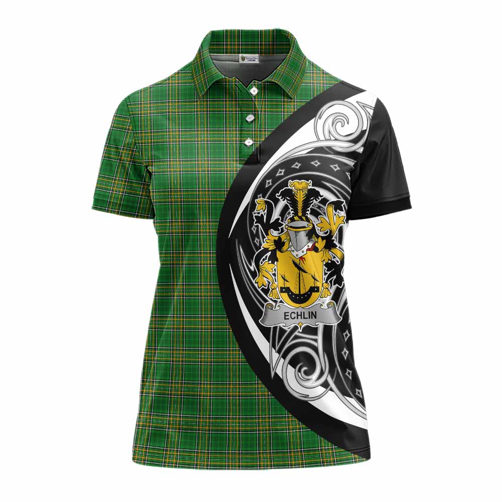 Echlin Irish Clan Women's Polo Shirt Celtic Circle Style Women - Tartan Vibes Clothing