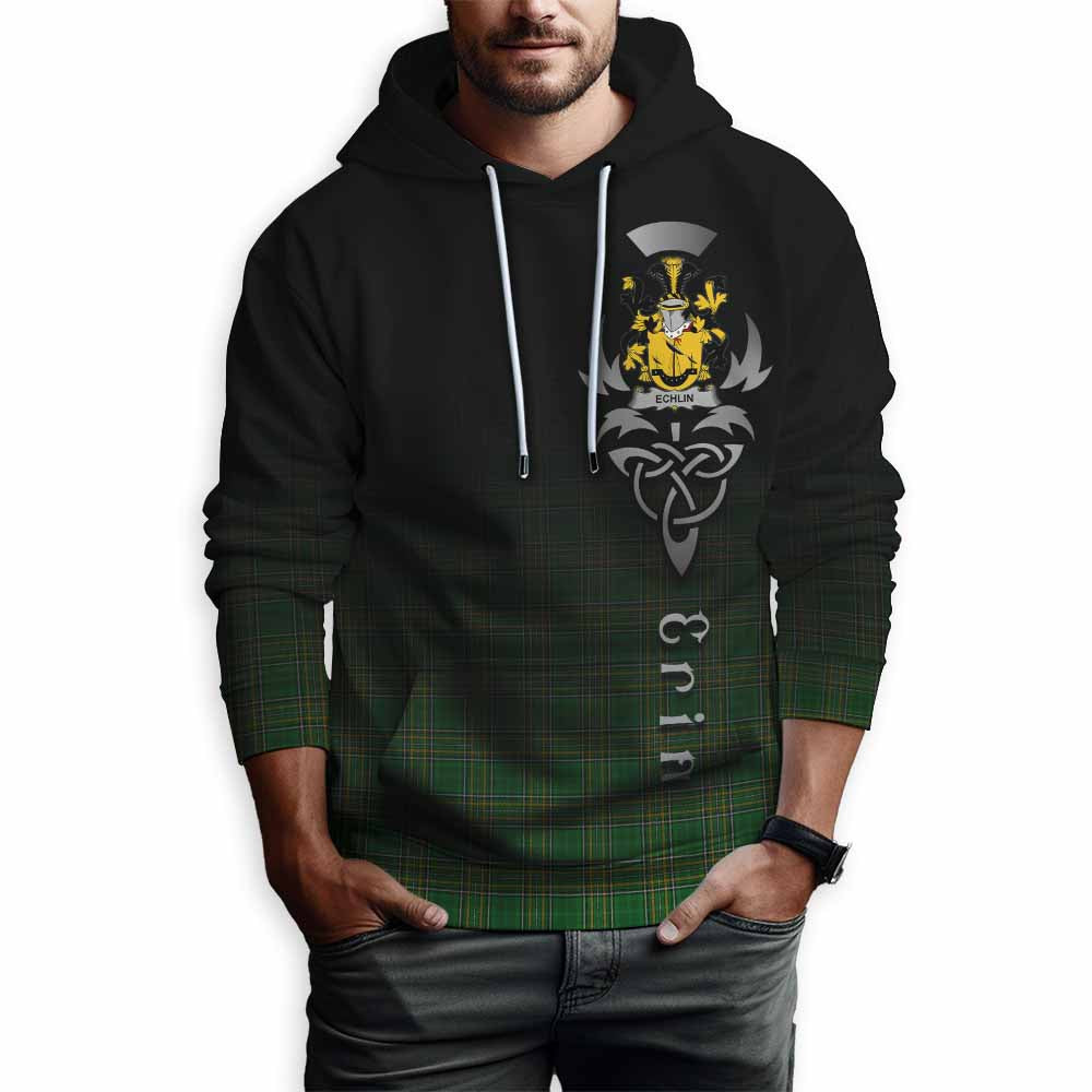Echlin Irish Clan Hoodie with Coat of Arms Erin Go Bragh Celtic Inspired Pullover Hoodie - Tartan Vibes Clothing