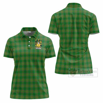 Echlin Irish Clan Tartan Women's Polo Shirt with Coat of Arms - Tartan Vibes Clothing