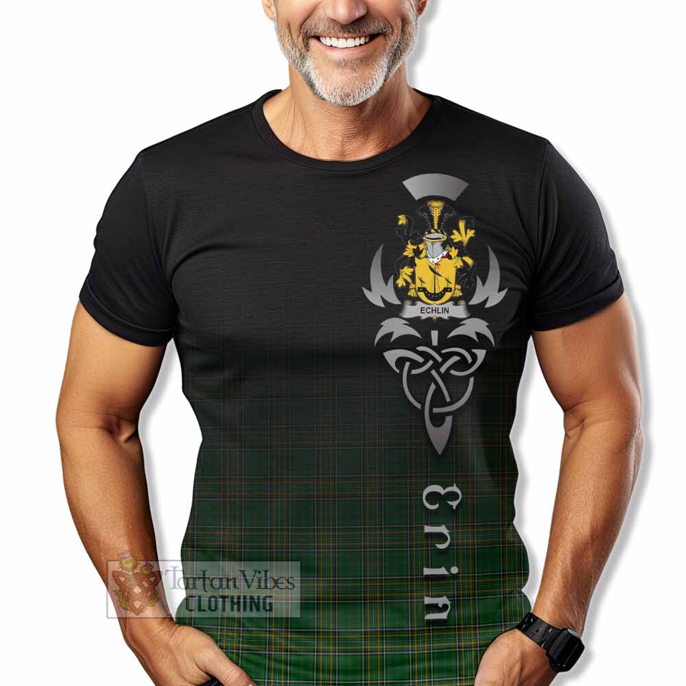 Echlin Irish Clan T-Shirt with Coat of Arms Erin Go Bragh Celtic Inspired - Tartan Vibes Clothing