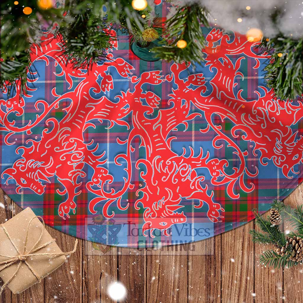Tartan Vibes Clothing Edinburgh City Tartan Christmas Tree Skirt Lion Rampant Style