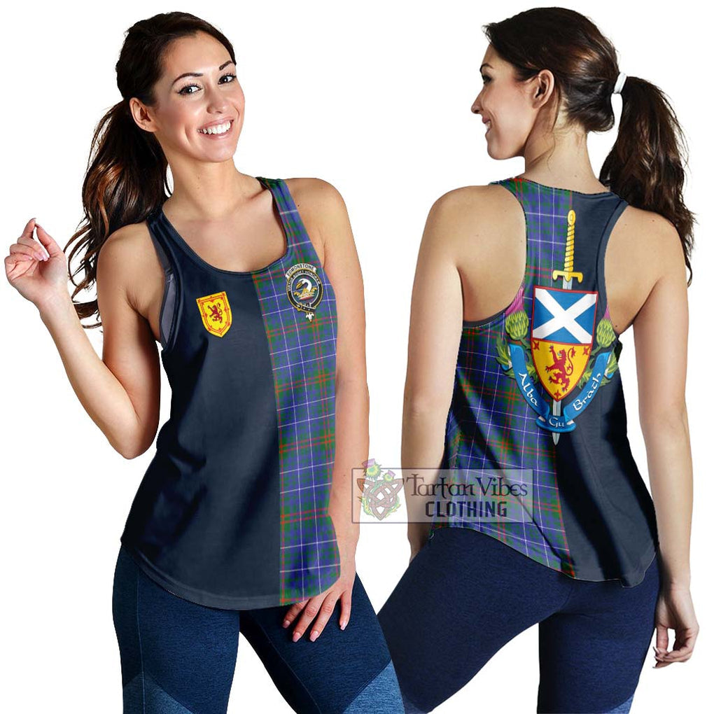 Edmonstone Tartan Women's Racerback Tanks Alba with Scottish Lion Royal Arm Half Style 4XL - Tartan Vibes Clothing