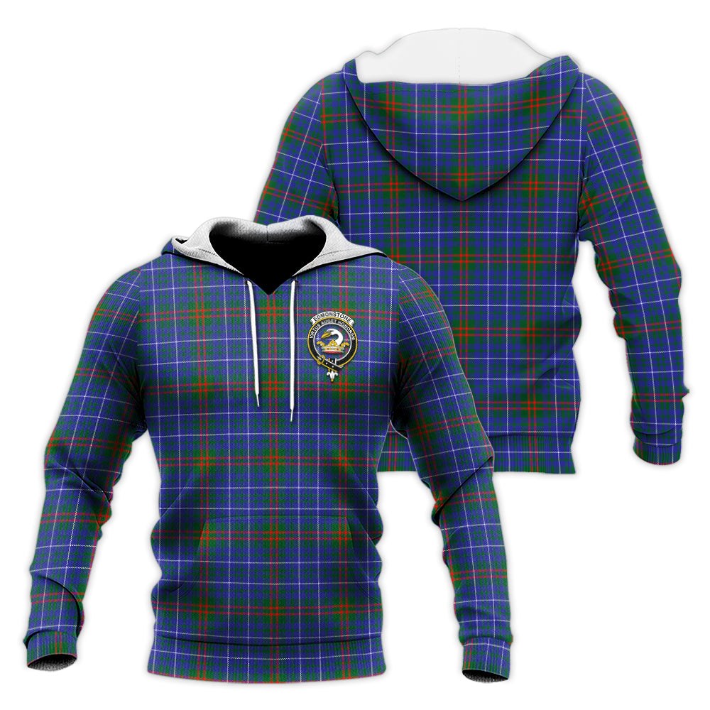 Edmonstone Tartan Knitted Hoodie with Family Crest Unisex Knitted Pullover Hoodie - Tartan Vibes Clothing