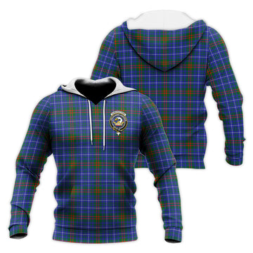 Edmonstone Tartan Knitted Hoodie with Family Crest