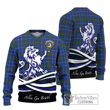 Edmonstone Tartan Ugly Sweater with Alba Gu Brath Regal Lion Emblem Unisex - Tartan Vibes Clothing