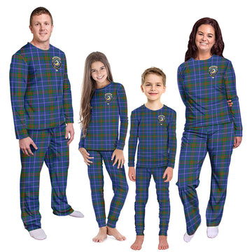Edmonstone Tartan Pajamas Family Set with Family Crest Kid - Tartan Vibes Clothing