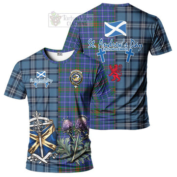 Edmonstone Tartan T-Shirt Happy St. Andrew's Day Half Tartan Style Kid's Shirt - Tartan Vibes Clothing