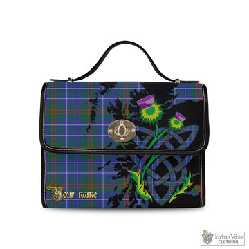 Tartan Vibes Clothing Edmonstone Tartan Waterproof Canvas Bag with Scotland Map and Thistle Celtic Accents
