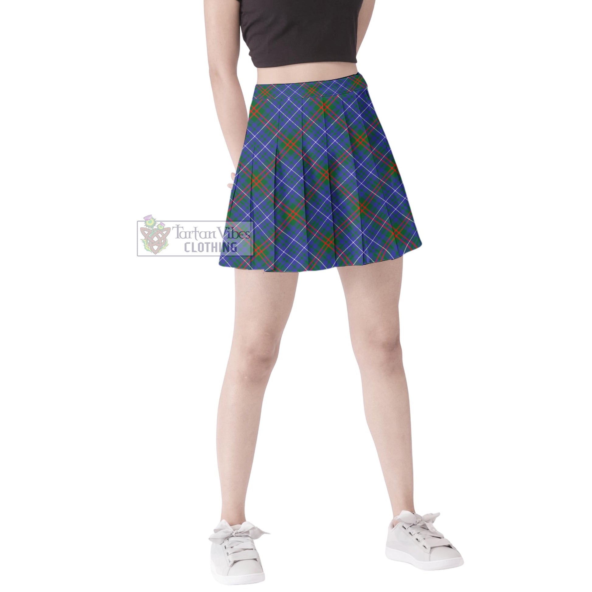 Edmonstone Tartan Women's Plated Mini Skirt Cross Style Female - Tartan Vibes Clothing