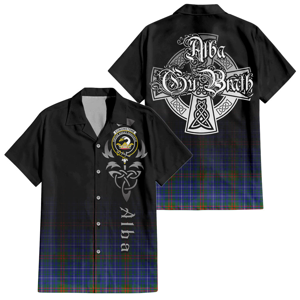Edmonstone Tartan Hawaiian Shirt Shirt Featuring Alba Gu Brath Family Crest Celtic Inspired Kid - Tartan Vibes Clothing