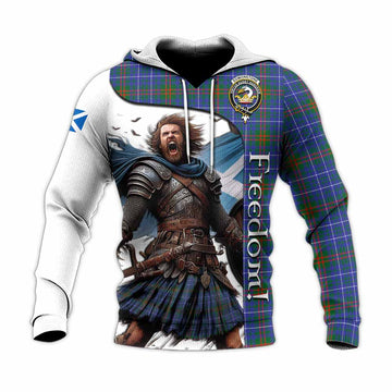 Edmonstone Crest Tartan Knitted Hoodie Inspired by the Freedom of Scottish Warrior Unisex Knitted Pullover Hoodie - Tartan Vibes Clothing