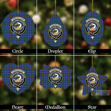 Edmonstone Tartan Christmas Aluminium Ornament with Family Crest Aluminium - Tartan Vibes Clothing