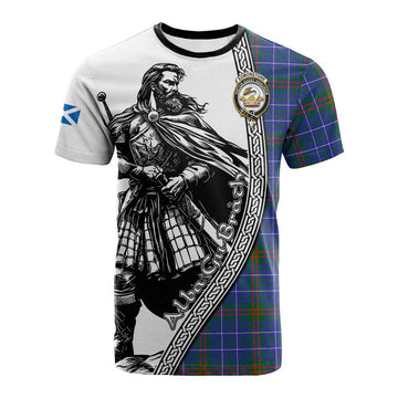 Edmonstone Tartan Clan Crest Cotton T-shirt with Highlander Warrior Celtic Style Kid's Shirt - Tartan Vibes Clothing