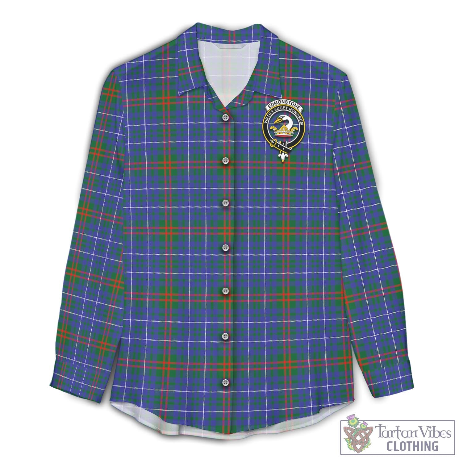 Edmonstone Tartan Women's Casual Shirt with Family Crest Female - Tartan Vibes Clothing