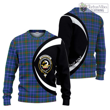 Edmonstone Tartan Ugly Sweater with Family Crest Circle Style Unisex - Tartan Vibes Clothing