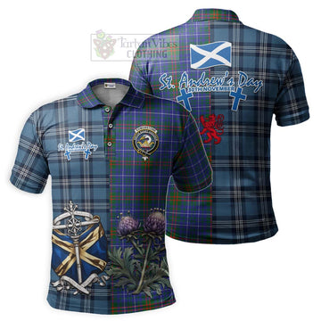 Edmonstone Tartan Polo Shirt Happy St. Andrew's Day Half Tartan Style Kid - Tartan Vibes Clothing