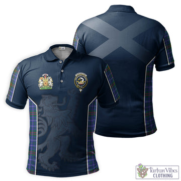 Edmonstone Tartan Men's Polo Shirt with Family Crest and Lion Rampant Vibes Sport Style