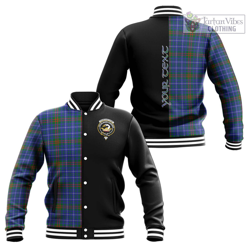 Edmonstone Tartan Baseball Jacket with Family Crest and Half Of Me Style Unisex - Tartan Vibes Clothing