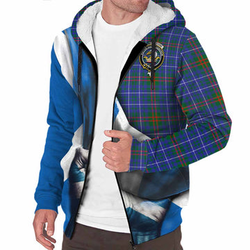 Edmonstone Tartan Sherpa Hoodie with Family Crest Scotland Patriotic Style Unisex S - Tartan Vibes Clothing